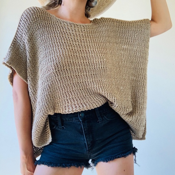 Metallic Sand Gold Knitted Blouse - Picture 9 of 14